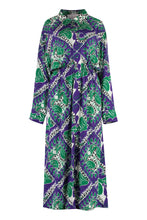 Carica l&#39;immagine nel visualizzatore di Gallery, Abito chemisier in seta stampata
