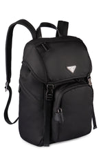Load image into Gallery viewer, Leather details nylon backpack
