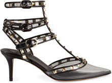 Load image into Gallery viewer, Rockstud leather pointy-toe slingback
