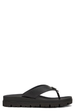 Carica l'immagine nel visualizzatore di Gallery, Slippers infradito in pelle nera
