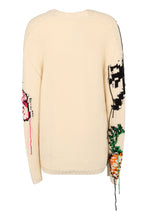 Load image into Gallery viewer, Intarsia details cotton cardigan
