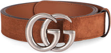 Carica l'immagine nel visualizzatore di Gallery, Cintura GG Marmont in suede con fibbia in metallo logata
