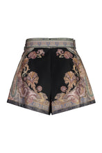 Load image into Gallery viewer, Tuck Illustration printed silk shorts
