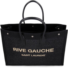 Carica l'immagine nel visualizzatore di Gallery, Borsa shopping Rive Gauche in rafia intrecciata
