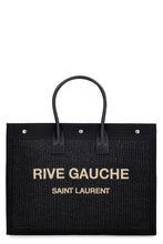 Carica l'immagine nel visualizzatore di Gallery, Borsa shopping Rive Gauche in rafia intrecciata
