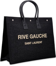Carica l'immagine nel visualizzatore di Gallery, Borsa shopping Rive Gauche in rafia intrecciata
