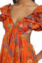 Carica l&#39;immagine nel visualizzatore di Gallery, Abito Ginger Frill in seta stampata
