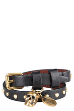 Carica l'immagine nel visualizzatore di Gallery, Bracciale doppio giro in pelle con pendente Skull
