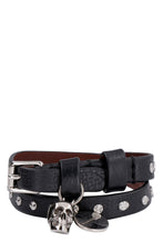 Carica l'immagine nel visualizzatore di Gallery, Bracciale in pelle con medaglione e teschio
