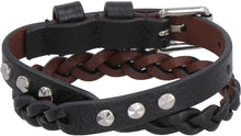 Carica l'immagine nel visualizzatore di Gallery, Bracciale in pelle con medaglione e teschio
