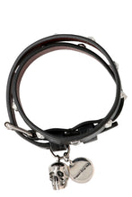 Carica l'immagine nel visualizzatore di Gallery, Bracciale in pelle con medaglione e teschio
