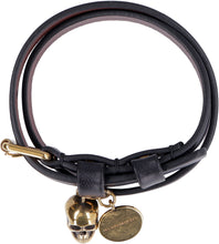Carica l'immagine nel visualizzatore di Gallery, Bracciale doppio giro in pelle con pendente Skull
