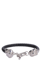 Carica l'immagine nel visualizzatore di Gallery, Bracciale Skull in pelle
