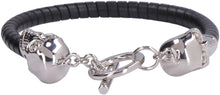 Carica l'immagine nel visualizzatore di Gallery, Bracciale Skull in pelle
