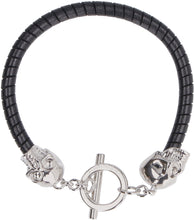 Carica l'immagine nel visualizzatore di Gallery, Bracciale Skull in pelle
