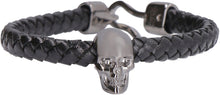 Carica l'immagine nel visualizzatore di Gallery, Bracciale Skull in pelle intrecciata
