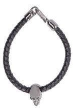 Carica l'immagine nel visualizzatore di Gallery, Bracciale Skull in pelle intrecciata
