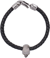 Carica l'immagine nel visualizzatore di Gallery, Bracciale Skull in pelle intrecciata

