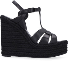 Load image into Gallery viewer, Leather wedge espadrilles
