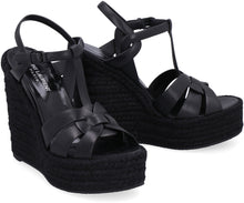 Load image into Gallery viewer, Leather wedge espadrilles
