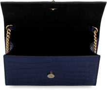 Carica l'immagine nel visualizzatore di Gallery, Clutch Skull in pelle stampa coccodrillo
