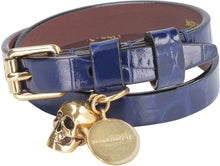 Carica l'immagine nel visualizzatore di Gallery, Bracciale Skull in pelle con targhetta logata
