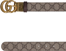 Carica l'immagine nel visualizzatore di Gallery, Cintura reversibile in pelle e tessuto GG supreme
