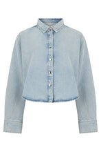 Carica l'immagine nel visualizzatore di Gallery, Camicia crop in denim
