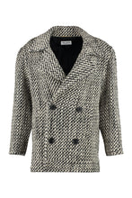 Carica l'immagine nel visualizzatore di Gallery, Cappotto doppiopetto in tweed di lana
