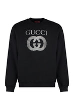 Load image into Gallery viewer, Cotton crew-neck sweatshirt with logo
