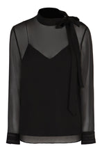 Carica l'immagine nel visualizzatore di Gallery, Blusa in seta con collo foulard
