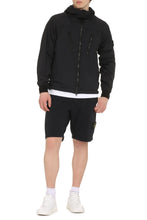Carica l'immagine nel visualizzatore di Gallery, Giacca in tessuto tecnico con zip e cappuccio
