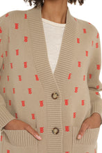 Carica l'immagine nel visualizzatore di Gallery, Cardigan oversize con motivo logo
