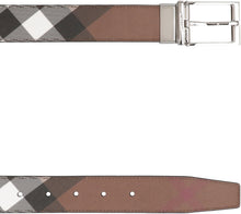 Carica l'immagine nel visualizzatore di Gallery, Cintura reversibile in pelle e tessuto tartan
