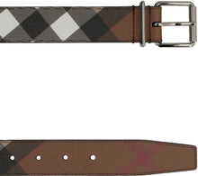Carica l'immagine nel visualizzatore di Gallery, Cintura reversibile in pelle e tessuto tartan
