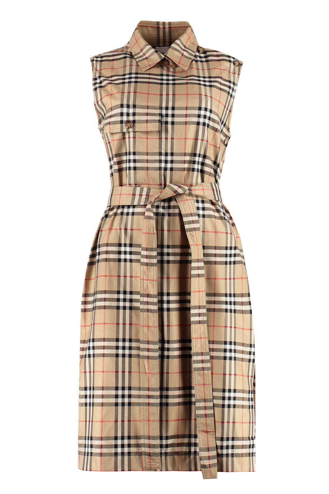 Abito chemisier in cotone motivo tartan