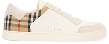 Carica l'immagine nel visualizzatore di Gallery, Sneakers bianco panna in pelle, pelle scamosciata e pattern a quadri
