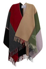 Carica l'immagine nel visualizzatore di Gallery, Poncho multicolore con frange
