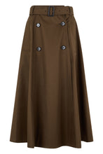 Carica l'immagine nel visualizzatore di Gallery, Gonna Trench Midi in Gabardina di Cotone
