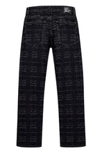 Load image into Gallery viewer, Straight leg jeans in check fabric
