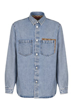 Load image into Gallery viewer, Denim shirt with GG insert
