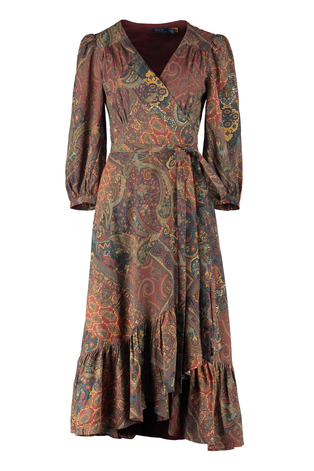 Printed cotton wrap-dress