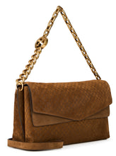 Load image into Gallery viewer, Shoulder bag in suede with large chain
