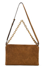 Load image into Gallery viewer, Shoulder bag in suede with large chain
