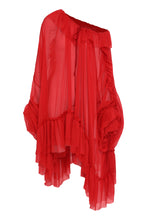 Carica l'immagine nel visualizzatore di Gallery, Camicia oversize in seta con balze
