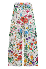 Carica l'immagine nel visualizzatore di Gallery, Pantaloni floreali a gamba larga in seta
