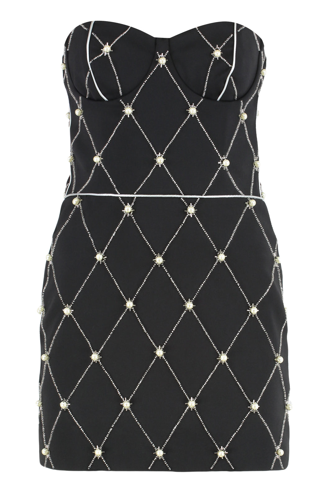 Abito corto nero senza spalline