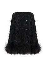 Carica l'immagine nel visualizzatore di Gallery, Mini abito con paillettes e piume
