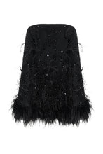 Carica l'immagine nel visualizzatore di Gallery, Mini abito con paillettes e piume

