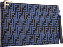 Carica l'immagine nel visualizzatore di Gallery, Pouch in tessuto jacquard FF nero
